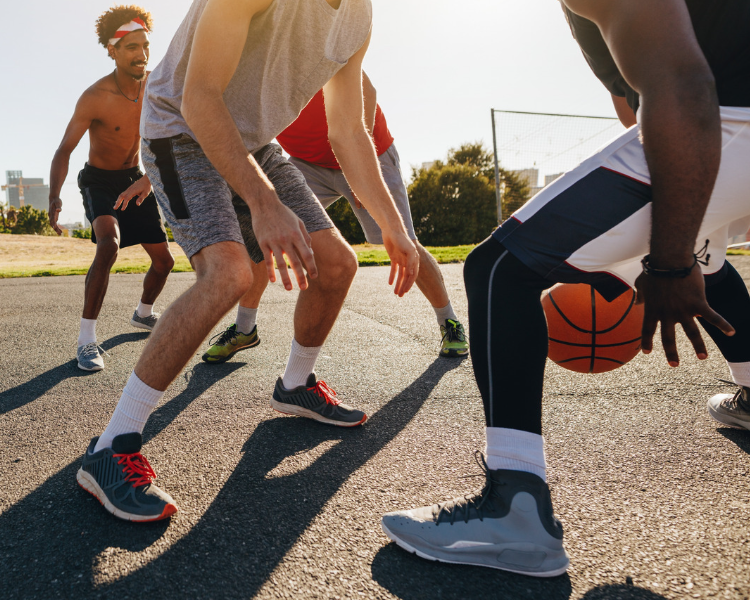 men playing basketball